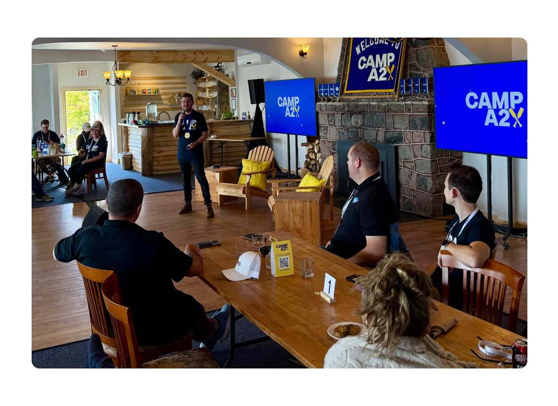 Geoff Gualano speaking at Camp A2X 2025