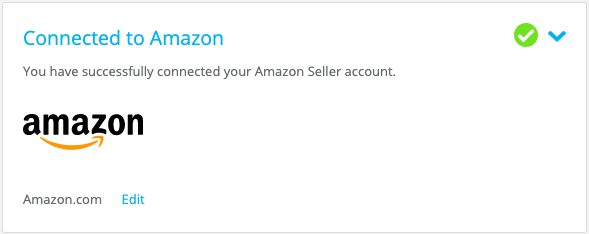 A2X is connected to Amazon Screenshot showing what a successful connection to Amazon looks like in A2X