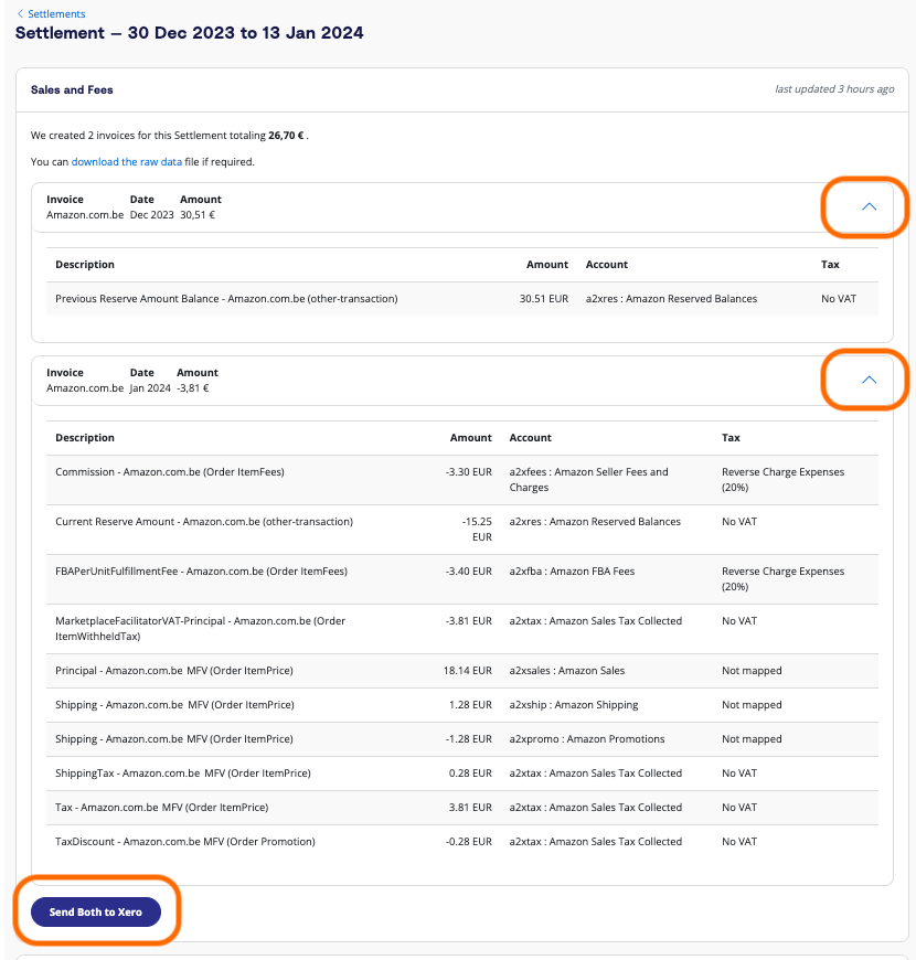 Review a settlement in A2X then post to your accounting software