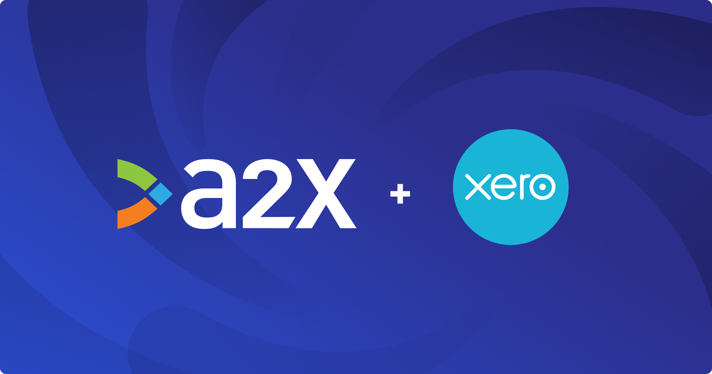 A2X and Xero The A2X and Xero logos against a blue background