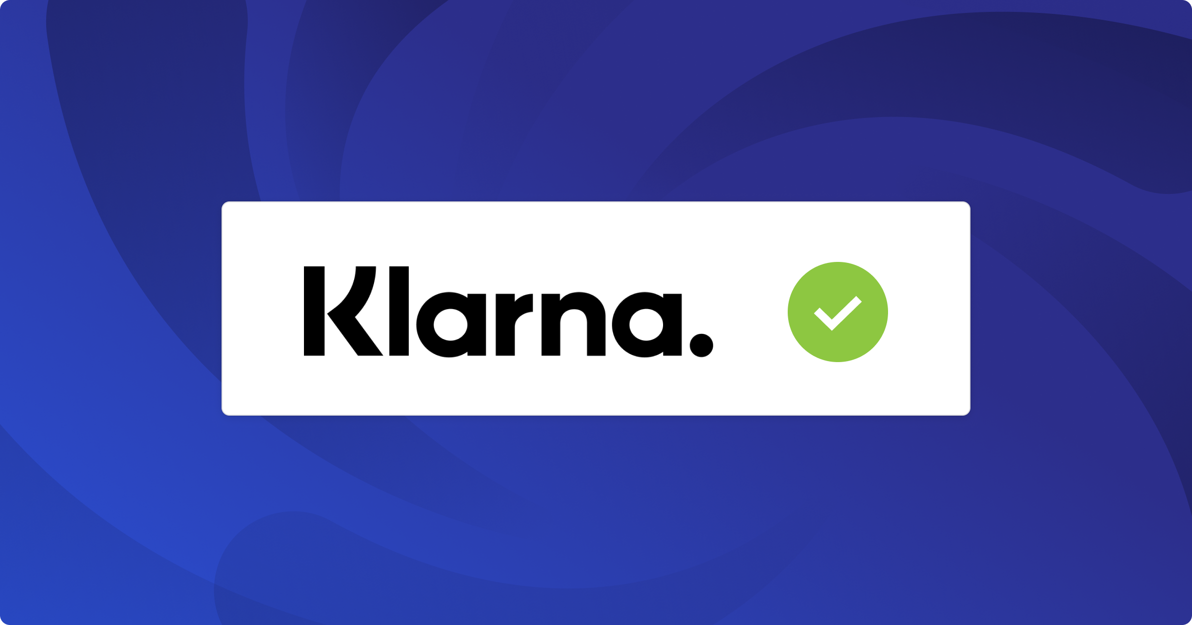 Klarna logo with a reconciliation checkmark