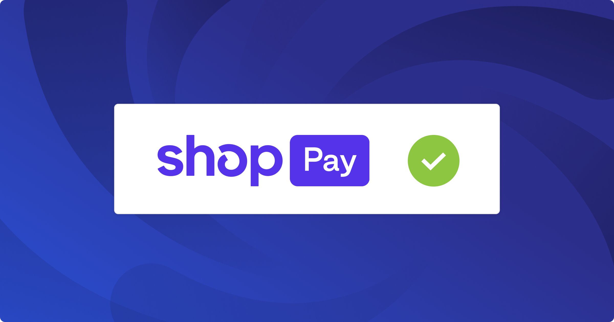 Shop Pay logo with a reconciliation checkmark