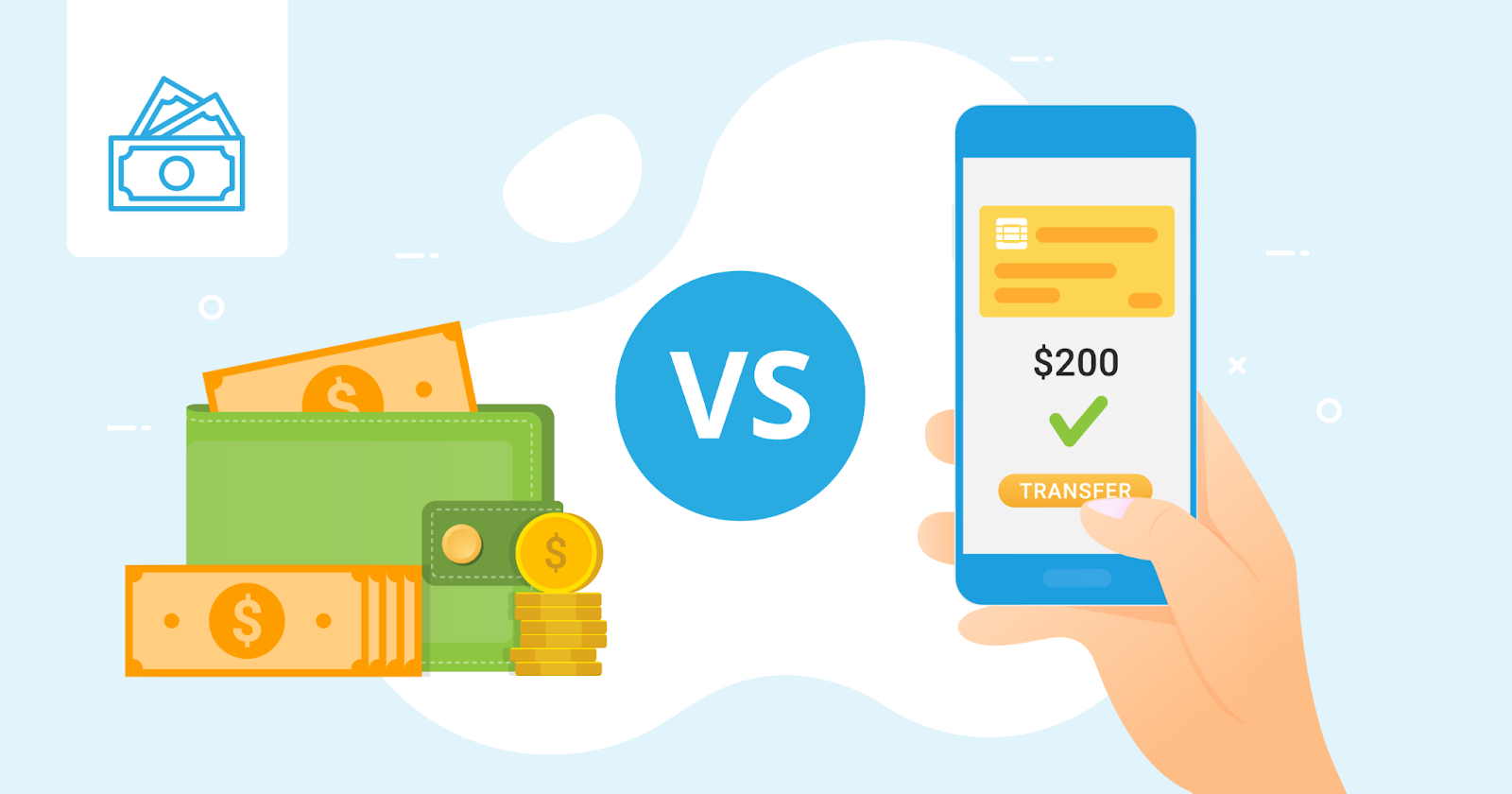 An illustration showing the difference between cash and accrual accounting