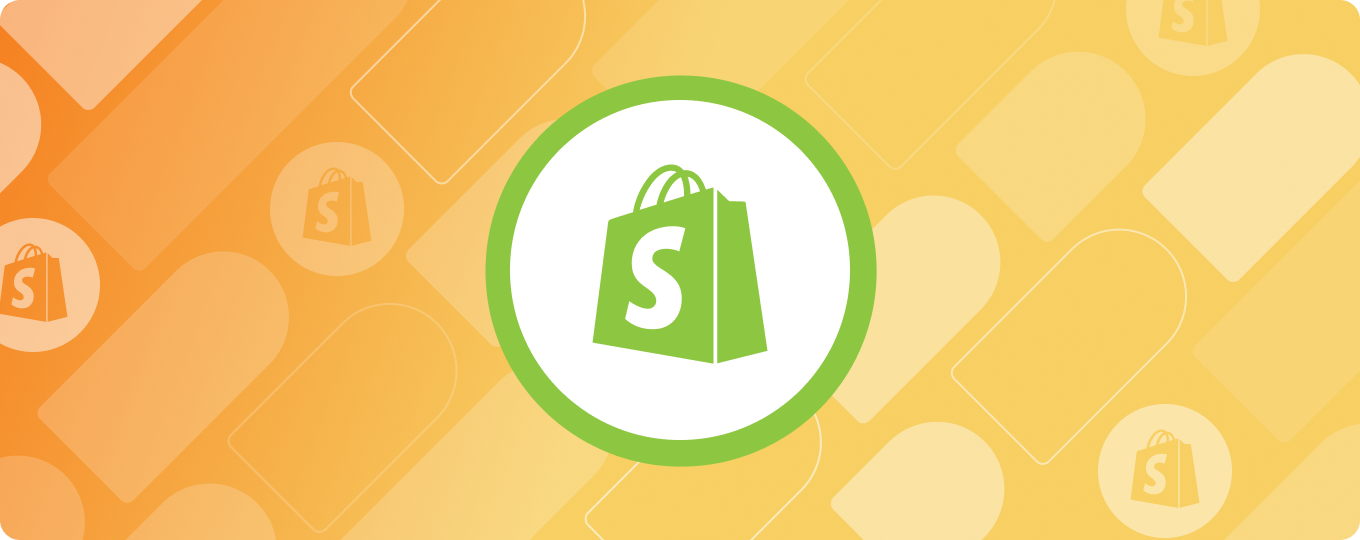 Shopify logo on a yellow background